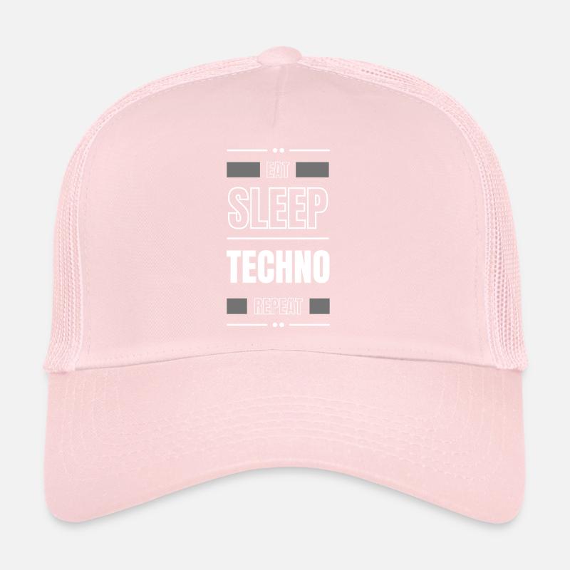 eat sleep techno repeat geschenk idee spruch party Trucker Cap
