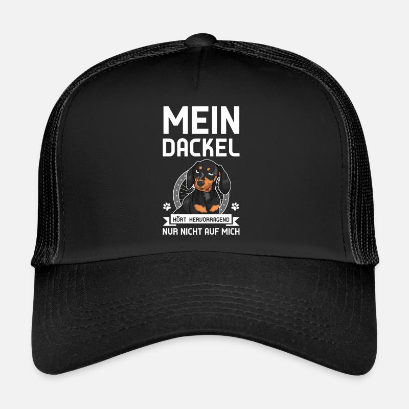 Dackel Hund Dackel Besitzer Geschenk - Trucker Cap - Schwarz/Schwarz
