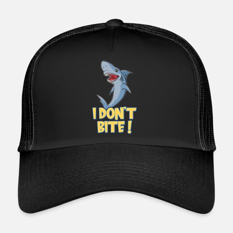 Shark I don't bite shark - Trucker Cap - black/black