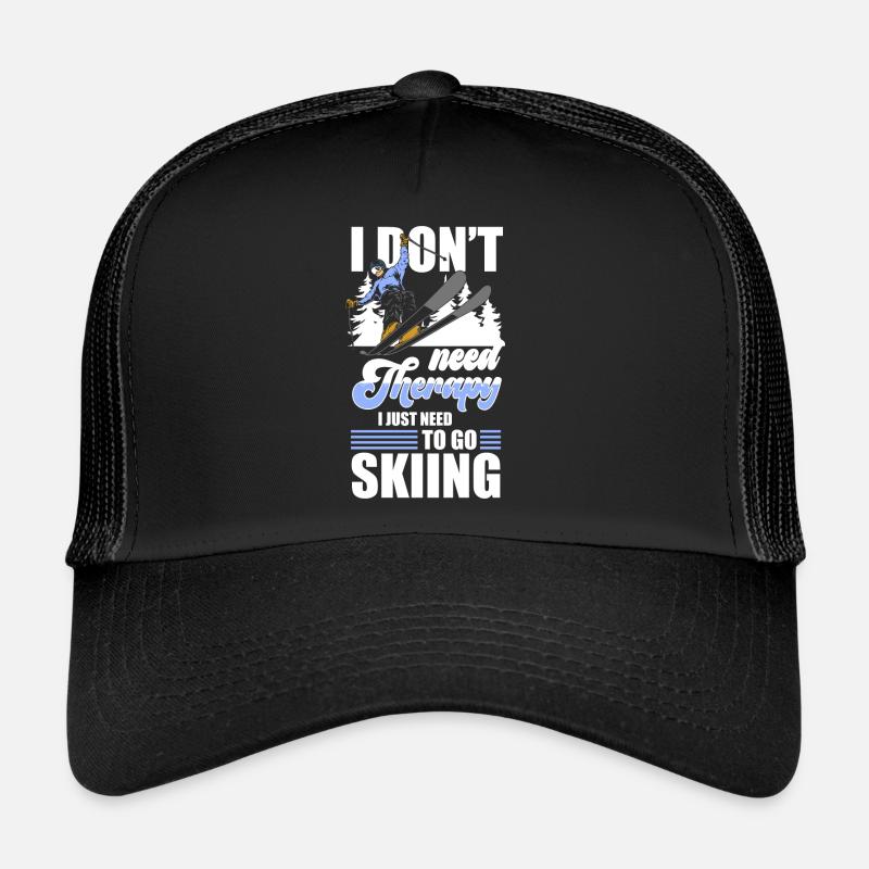 Ski Skiurlaub Skilehrer Skipiste - Trucker Cap - Schwarz/Schwarz