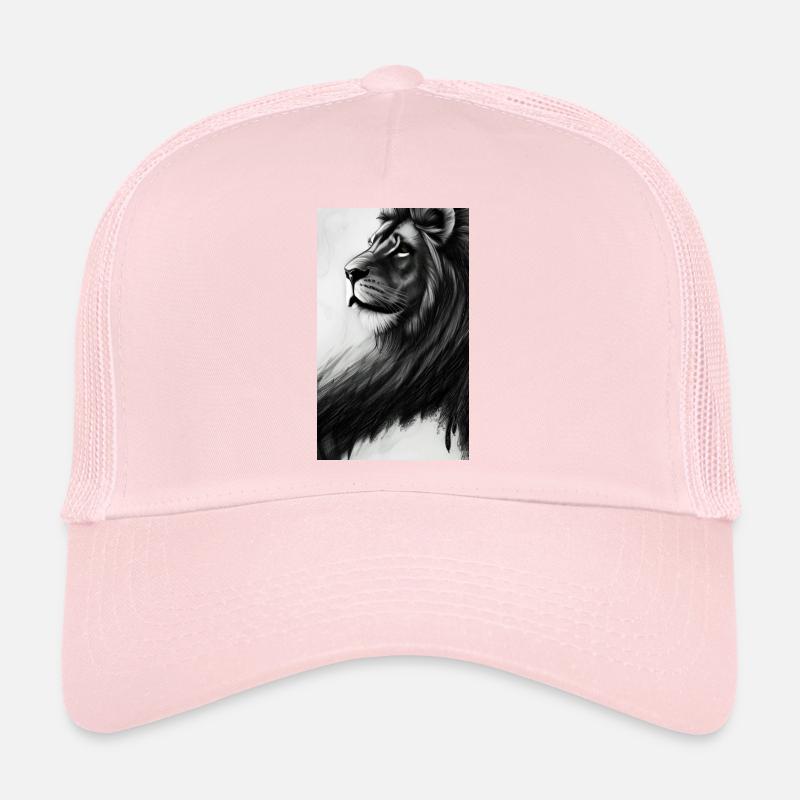 Lion noir et blanc Casquette trucker 