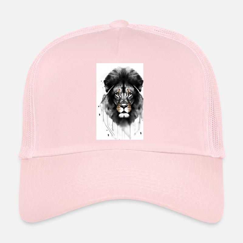 Lion noir et blanc Casquette trucker 