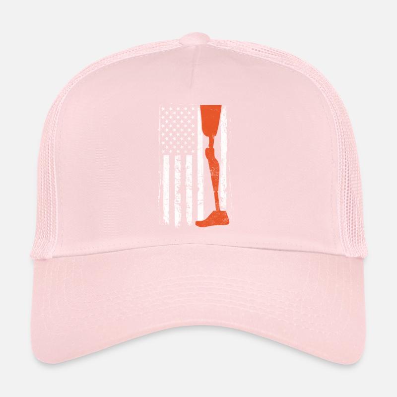 USA Flag with prosthetic Limb | Optimistic and Trucker Cap