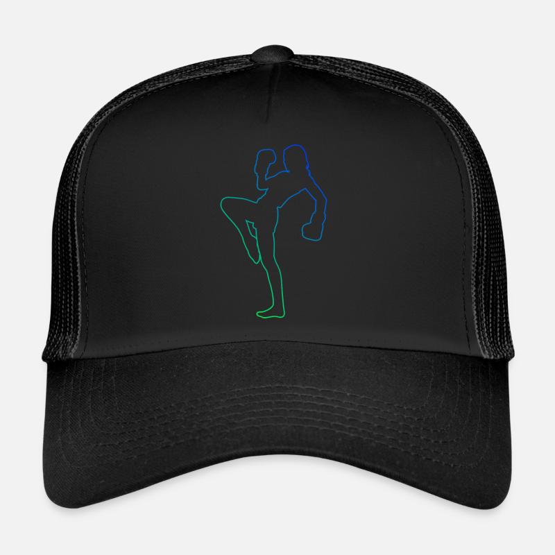 Kickboxing Kickbox Boxing Damen Boxen Kickboxen - Trucker Cap - Schwarz/Schwarz