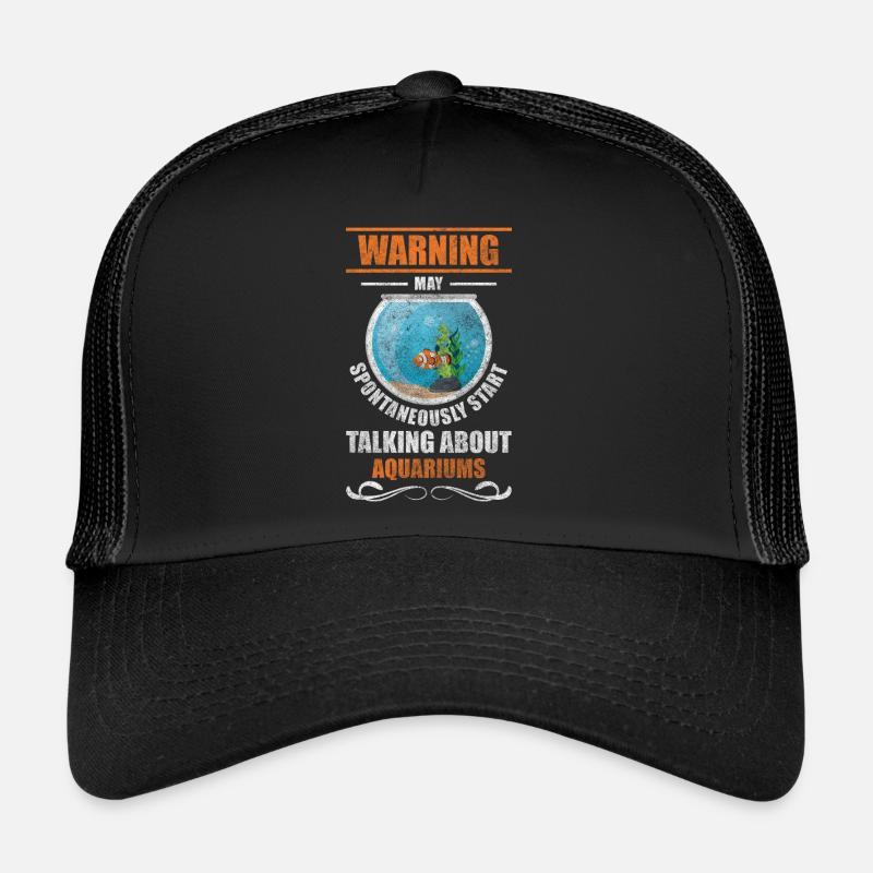 Fische Aquarianer Fisch Fischfutter - Trucker Cap - Schwarz/Schwarz