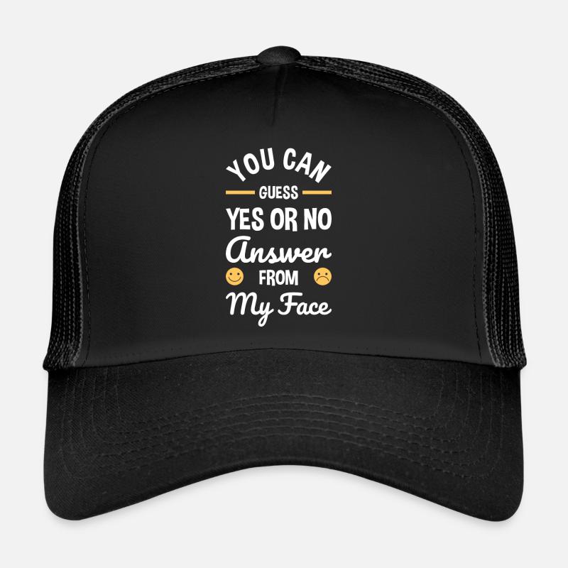 Vous pouvez deviner oui ou non réponse de mon visage drôle Casquette trucker 