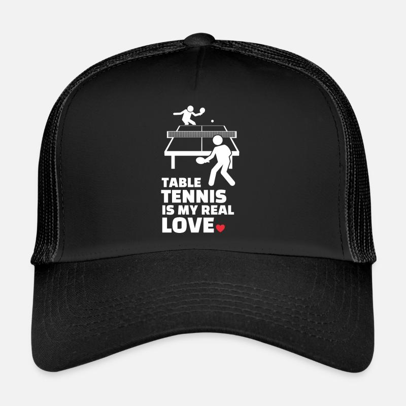 J’adore le tennis de table - Casquette trucker - noir/noir