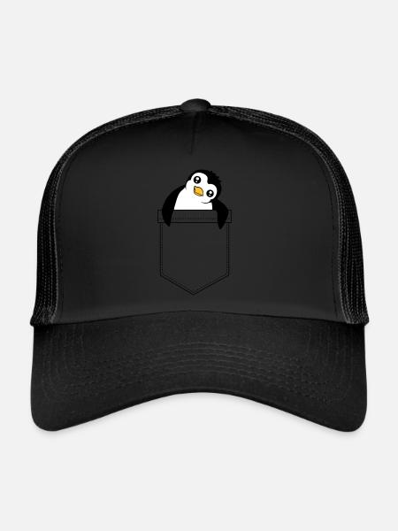 Mignon petit pingouin sac de poitrine sac de voyage - Casquette trucker  - noir/noir - Devant