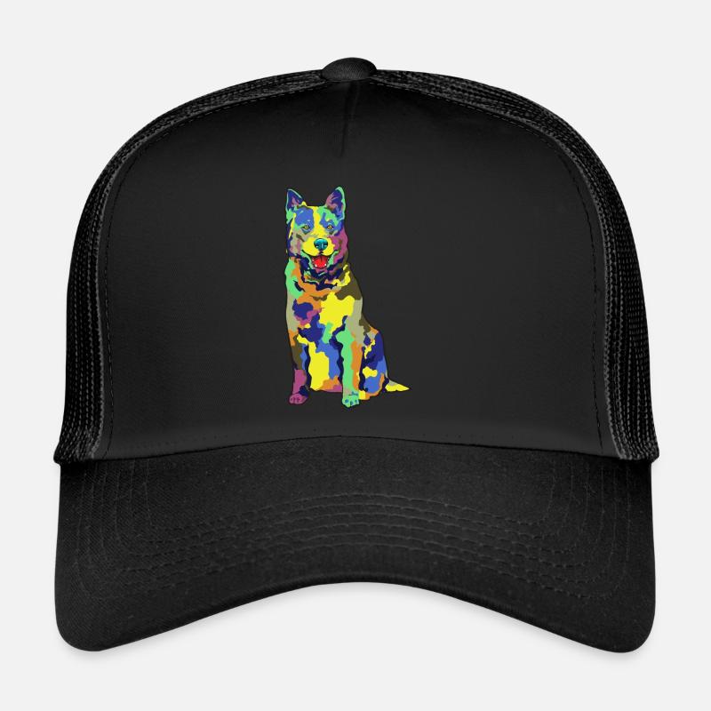Bouvier australien Red Blue Heeler - Casquette trucker  - noir/noir