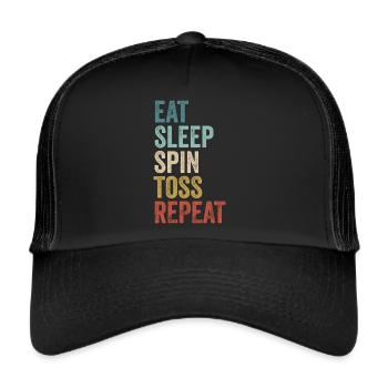 Eat Sleep Spin Toss Repeat Spin Toss - Trucker Cap - black/black - Front