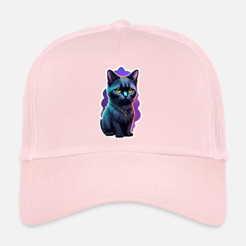 chat noir avec pendentif Casquette trucker 