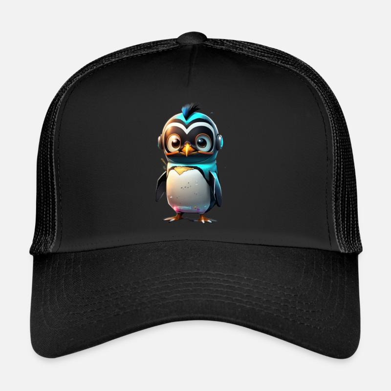 Robot Penguin Trucker Cap