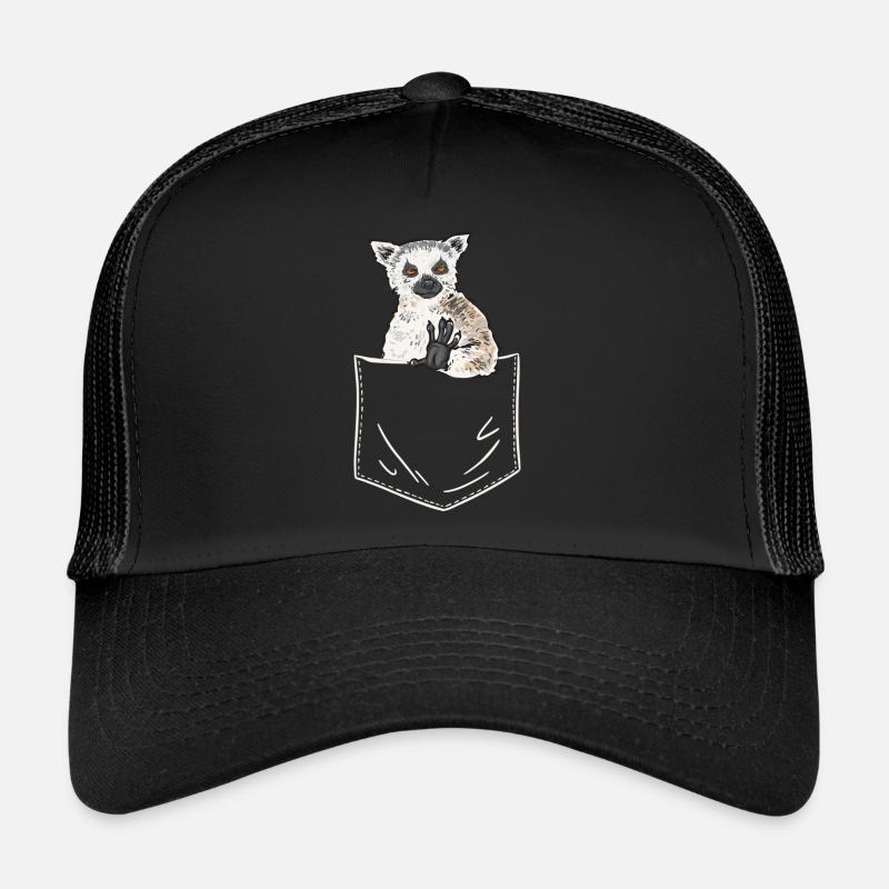 Lemur Catta Katta - Trucker Cap - Schwarz/Schwarz