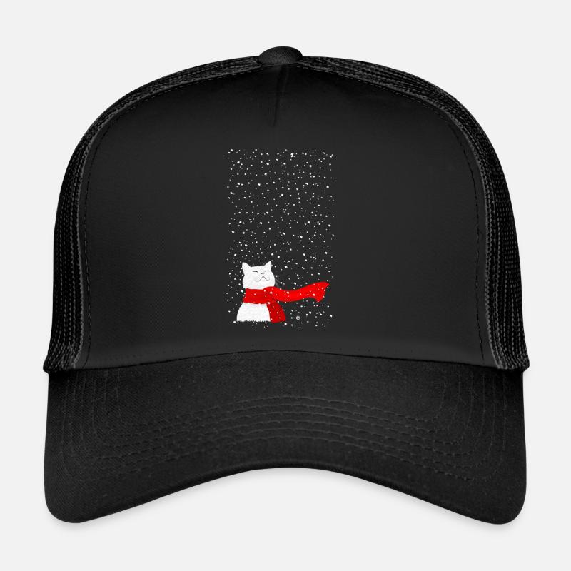 Weiße Katze im Schneesturm Trucker Cap