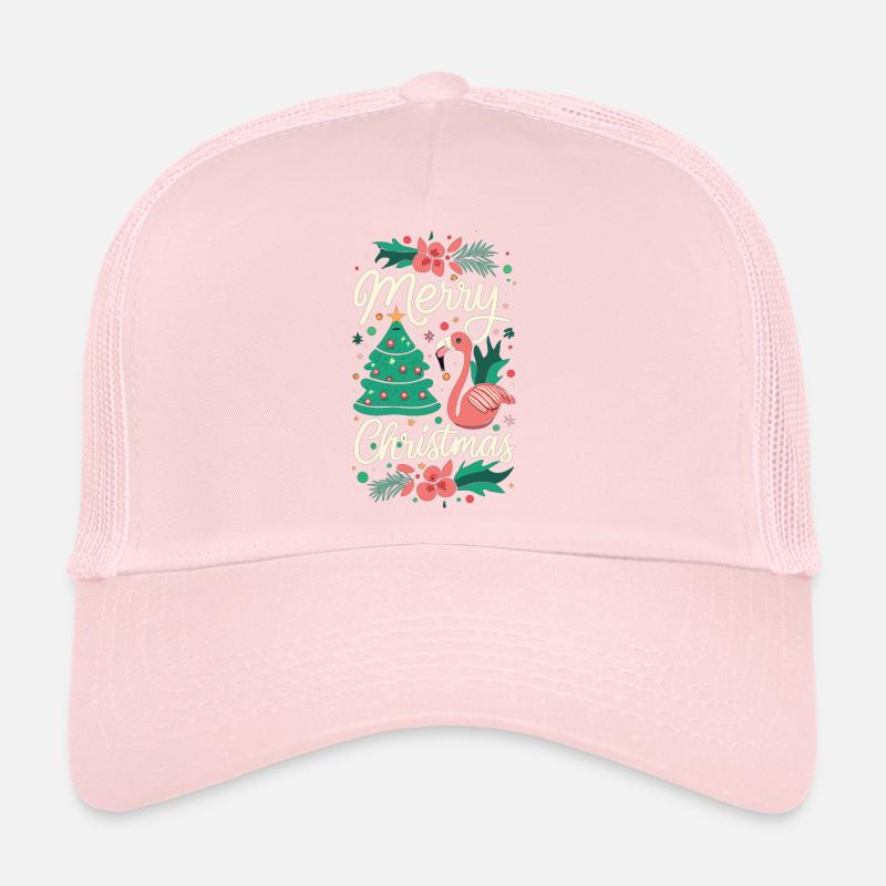 Flamingo at Christmas Time - Unforgettable Celebration Trucker Cap