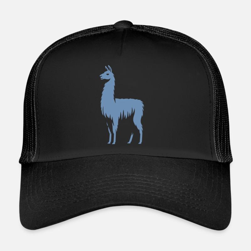 Llama Silhouette - Trucker Cap - black/black