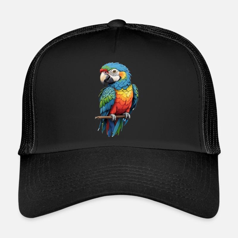 Mode Ara colorée : Exotique Chic Casquette trucker 