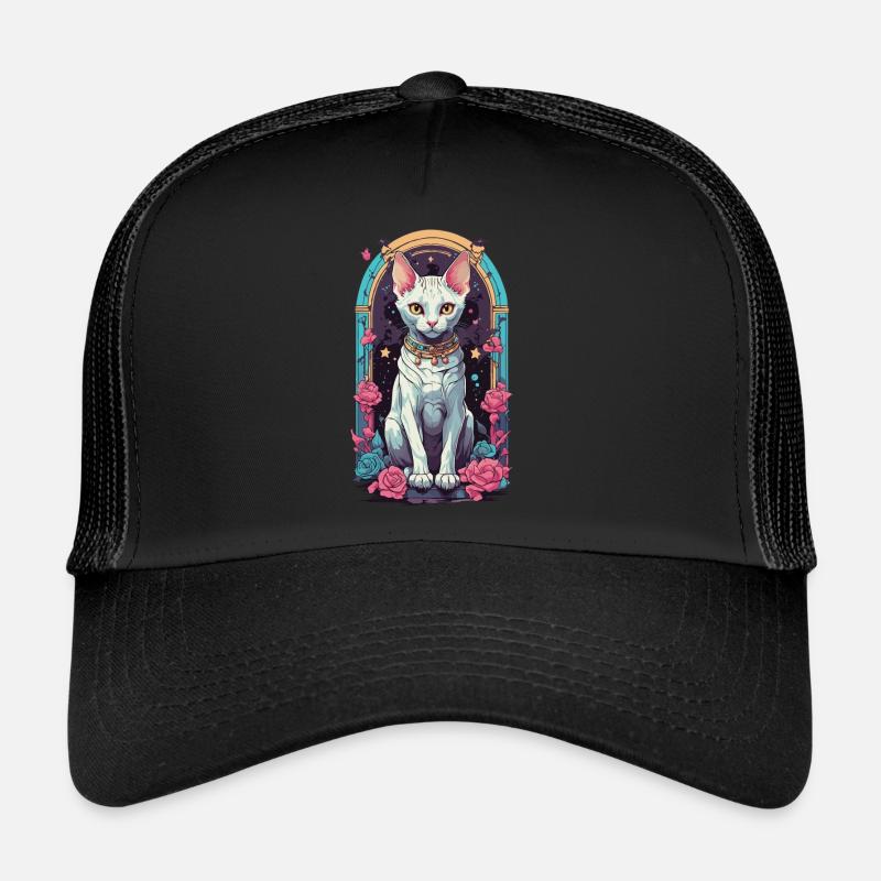 Gothique Pastel Sphynx chat magique esthétique Casquette trucker 