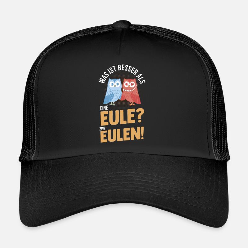 Eulen - Trucker Cap - Schwarz/Schwarz