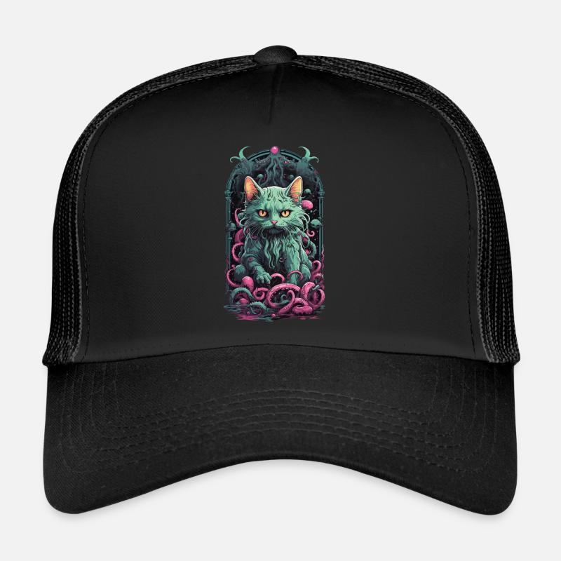 Cats Demon Underworld Occult Halloween Design Trucker Cap