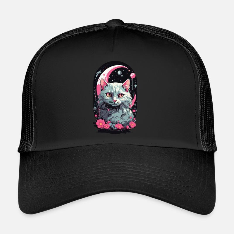 Gothique Pastel Magic Cat Night esthétique Casquette trucker 
