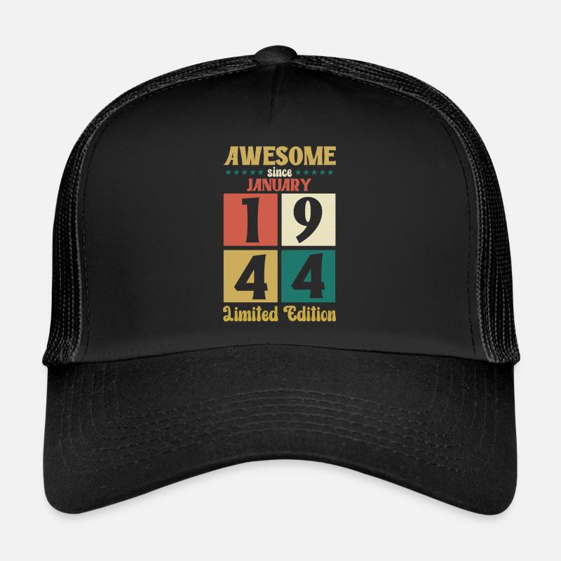 80e anniversaire légende janvier millésime 1944 Casquette trucker 