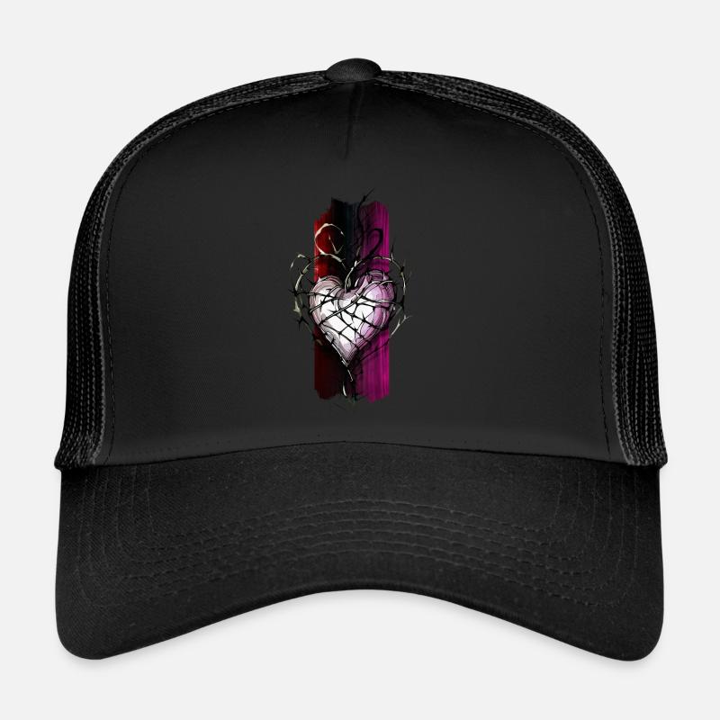 Resilient Passion: Heart Wrapped in Thorns Trucker Cap