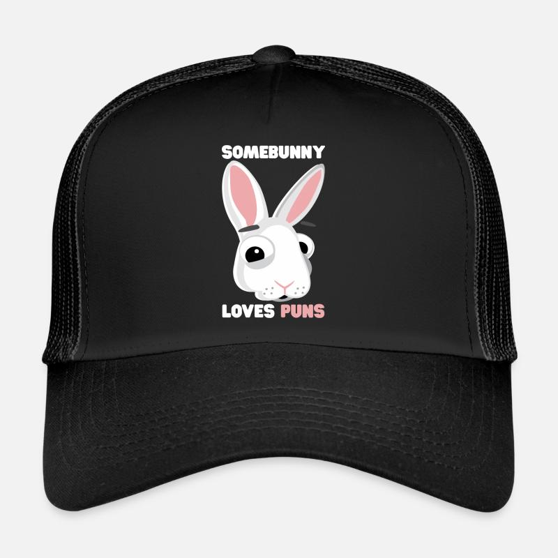 Bunny Pun Somebunny Aime Les Jeux De Mots Punster Casquette trucker 