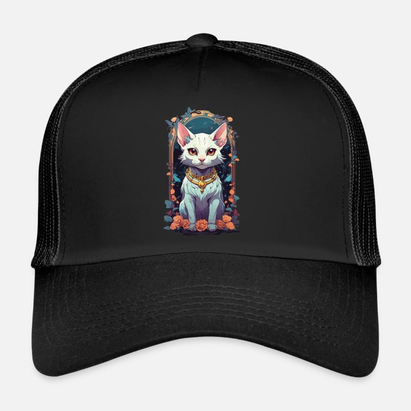 Cute Goth Cat Aesthetic Design Trucker Cap