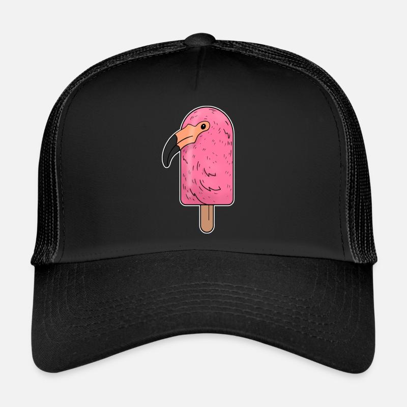 Flamingo Head Popsicle - Trucker Cap - black/black