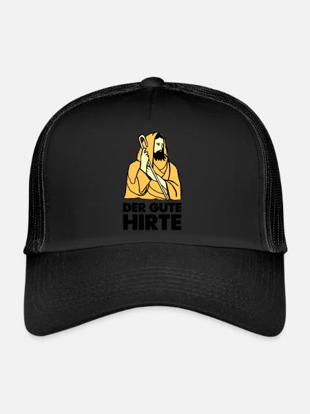 Jésus Berger - Casquette trucker  - noir/noir - Devant
