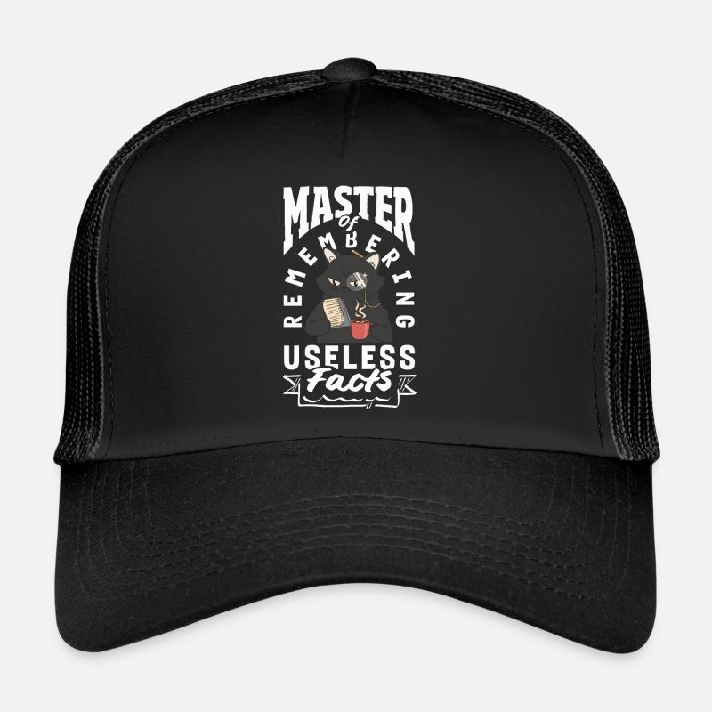 Master of Remembering Useless Facts Funny Cat Trucker Cap