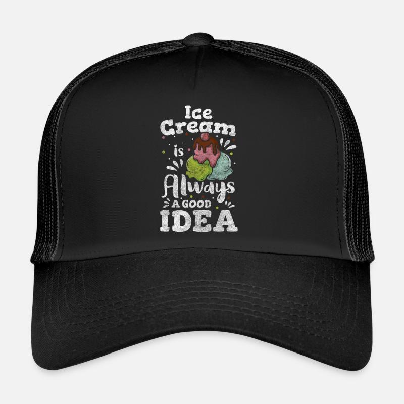 Eis Waffel Eisverkäufer Dessert Trucker Cap