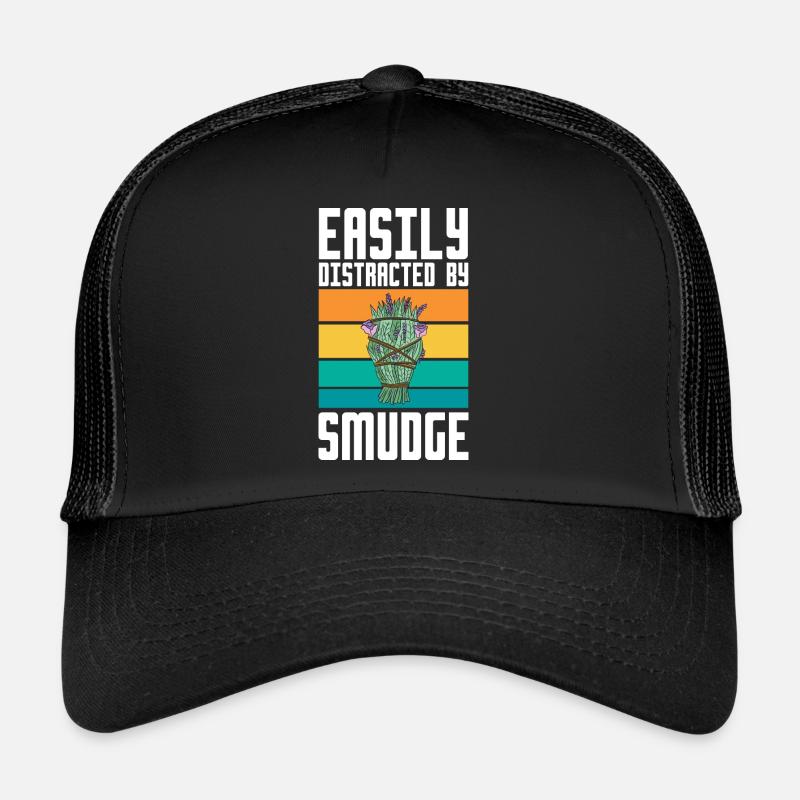 Easily Distracted By Smudge Burning Herbs Smudging Trucker Cap