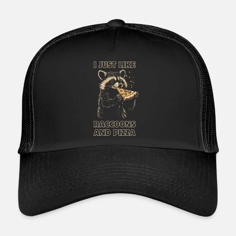 Raton laveur mangeant de la pizza Casquette trucker 