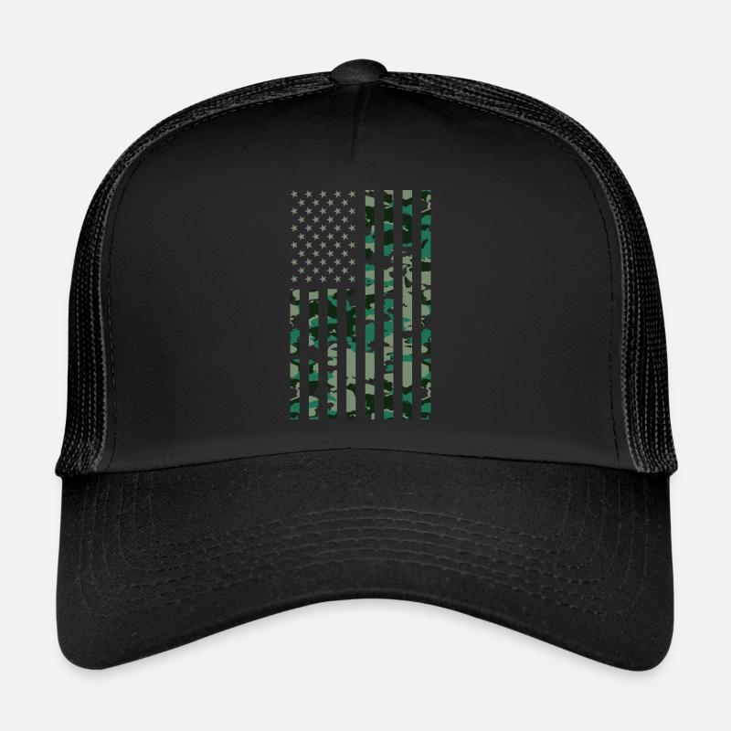 Camouflage drapeau américain Casquette trucker 