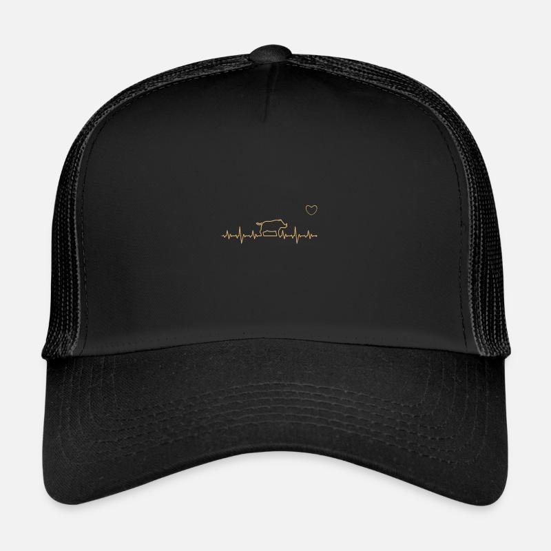 Schwein Wildschwein - Trucker Cap - Schwarz/Schwarz