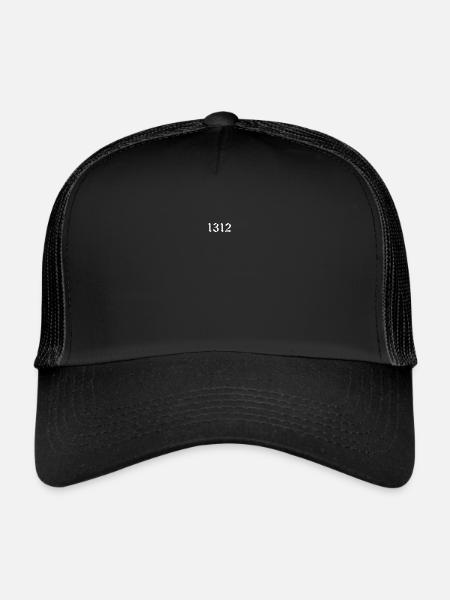 1312 ACAB - Casquette trucker  - noir/noir - Devant