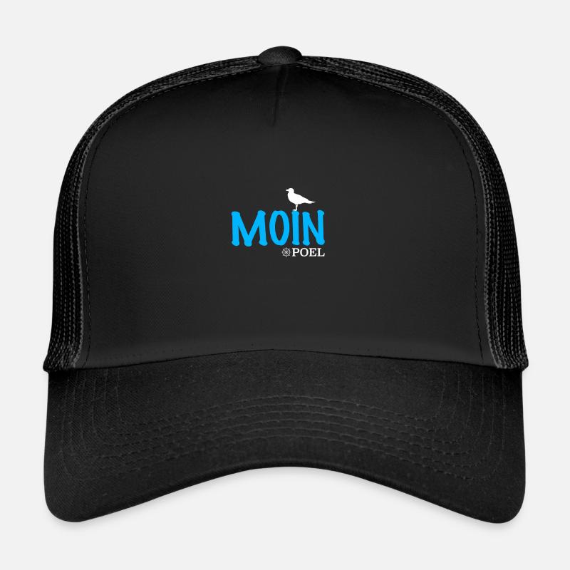 Poel Ostsee Insel Design - Trucker Cap - Schwarz/Schwarz