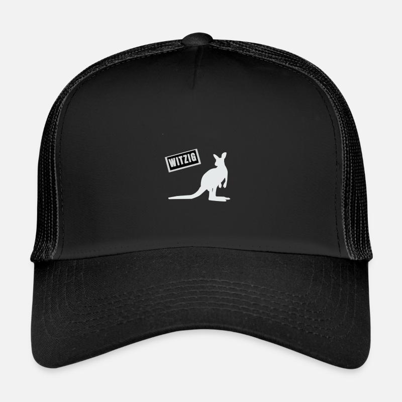 Känguru. Witzig. - Trucker Cap - Schwarz/Schwarz