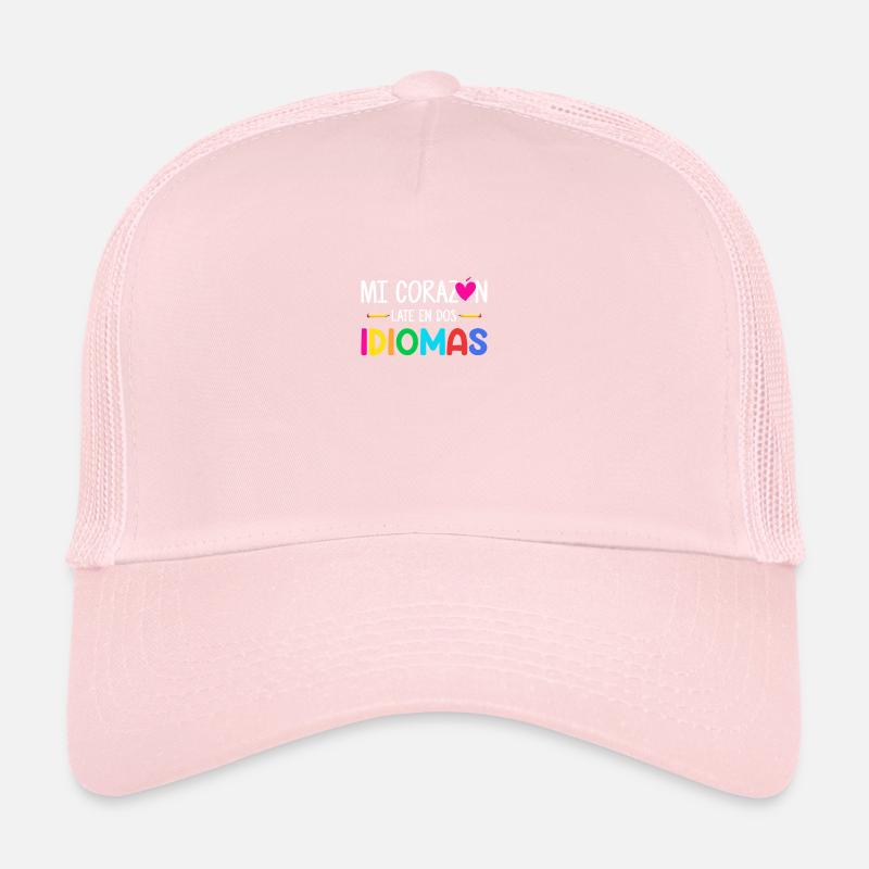 Mi corazon late en dos idiomas, bilingue espagnol Casquette trucker 