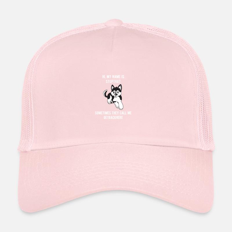 Mon nom est Stopthat Getbackhere Pomsky Hyper Dog Casquette trucker 