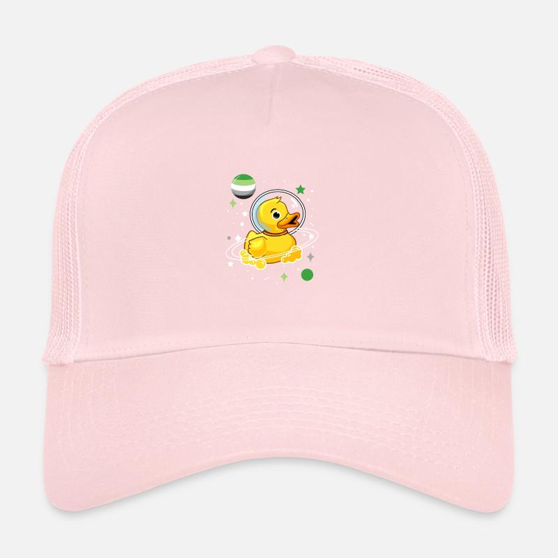 Duck Astronaut Aromantic Pride Trucker Cap