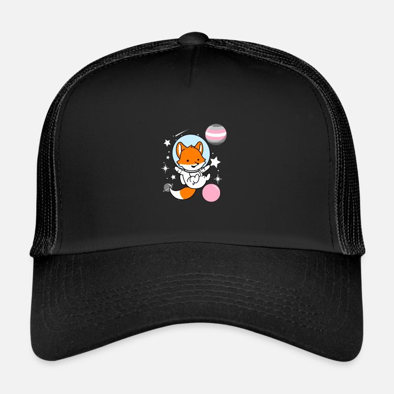 Fox Astronaut Demigirl Pride Trucker Cap