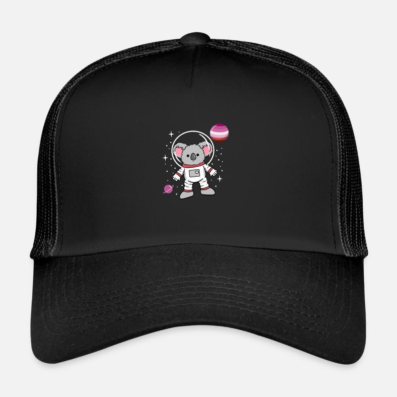 Fierté lesbienne des astronautes de Koala - Casquette trucker  - noir/noir