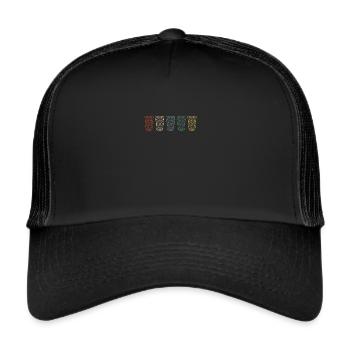 Pfälzer Dubbeglas Schobbe Wein - Trucker Cap - Schwarz/Schwarz - Vorne