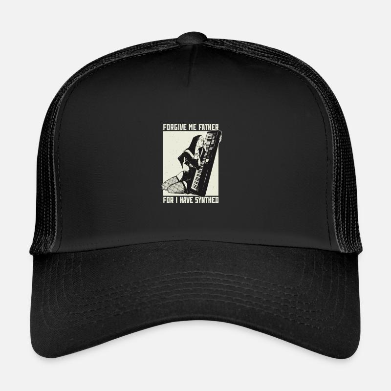Synth Techno Musik Funny Synthesizer - Trucker Cap - Schwarz/Schwarz