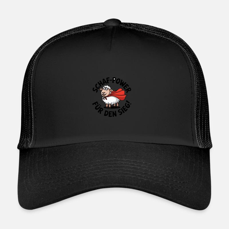 Lustiger Schaf Brettspiel Spruch - Trucker Cap - Schwarz/Schwarz