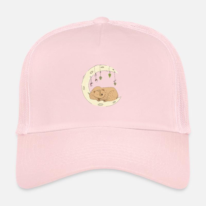 Bear sleeping moon Trucker Cap