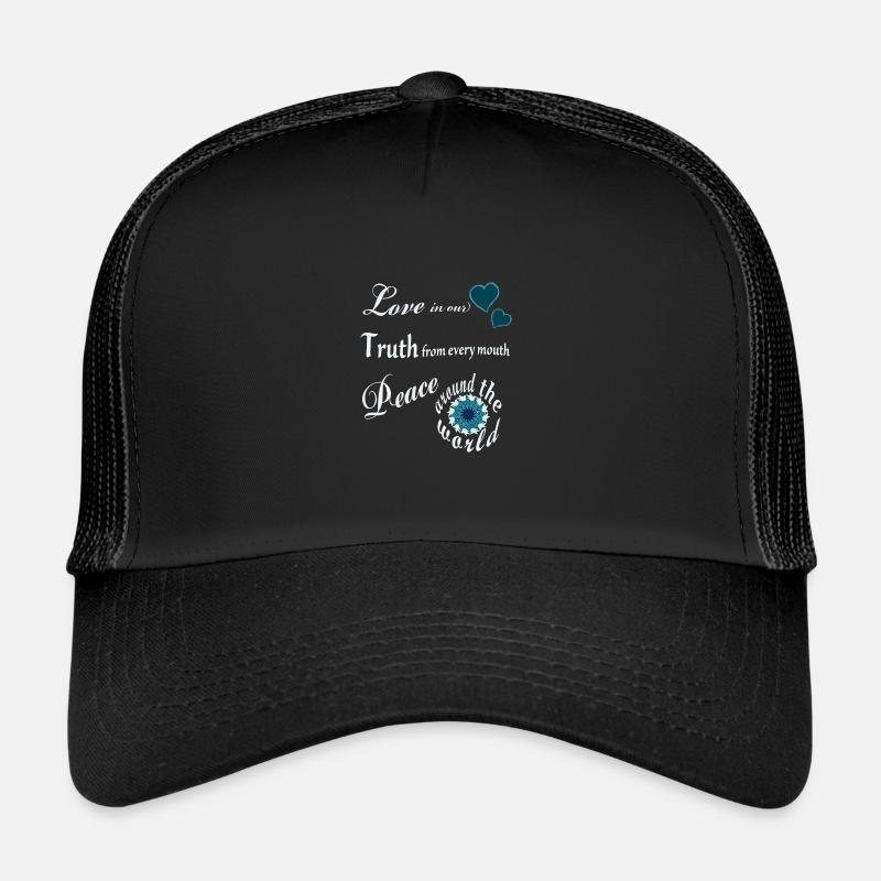 Love Truth Peace - Mantra - Trucker Cap - black/black
